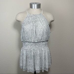 Express Polka-Dot Halter Top Blouse